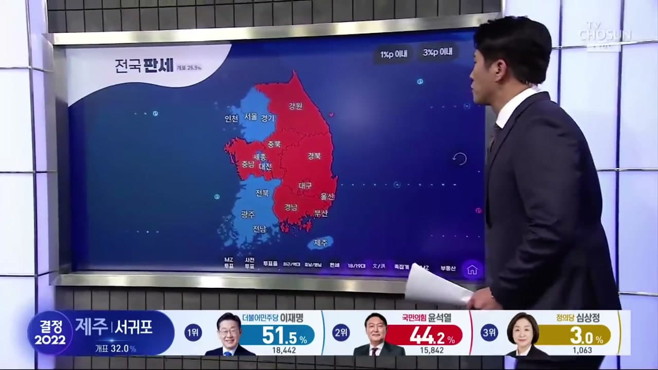 2022 대선 – 전국 판세 지도